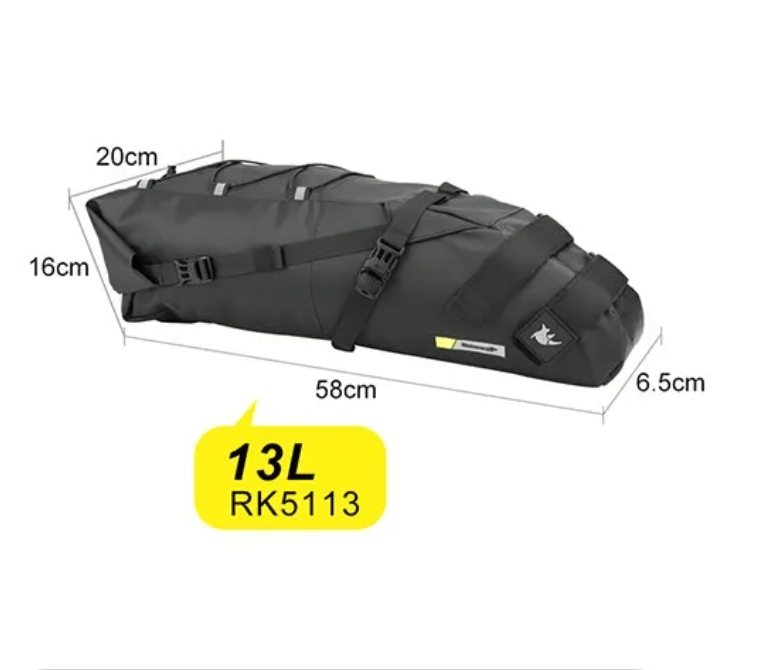 WoYoW® Waterdichte Fietszadeltas - 13L Capaciteit - Hoogwaardig Polyester - Bescherm jouw spullen tegen regen en stof - Georganiseerde opslag voor fietsuitrusting - Compact en gemakkelijk mee te nemen - Verkrijgbaar op Bol.com - Image 4
