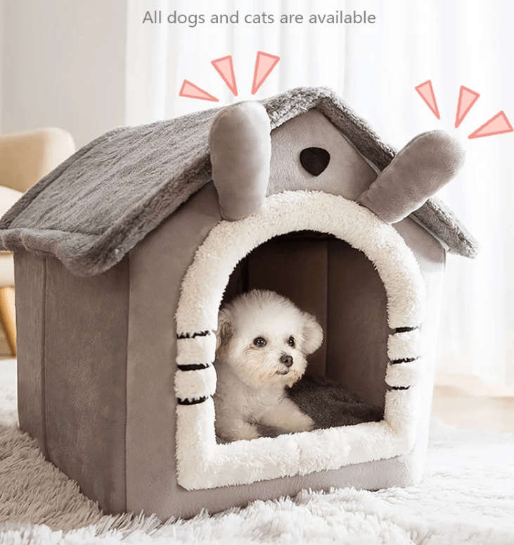 WoYoW®-Opvouwbaar Huisdierenbed - Dieren huis - Comfortabele Slaapplaats voor Katten en Honden - Grijs - 49x39x46cm - Hoogwaardig Katoenmateriaal - Ademend Ontwerp - Handwasstijl - Geschikt voor Huisdieren tot 14 kg