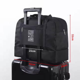 WoYoW®-Opvouwbare Reistas weekendtas-Zwart-Bagage Tas - Ideaal voor reizen en weekendjes weg - Koffer- Maat S: 35cm x 16cm x 27cm - Duurzaam Oxford-materiaal - Rits sluiting