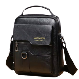 WoYoW®-Mannen Schoudertas-Reis schoudertas heren -Stijlvol en Functioneel-Hoogwaardig PU-leer-Optimale beveiliging-Zwart-22x8x26cm-Organisatie-Veelzijdigheid-Comfort
