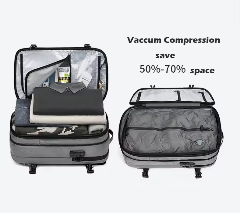 WoYoW® -Ultieme Uitbreidbare Airback- Vacuum Rugzak-60L- Zilver - Waterdicht backpack-24 inch Koffer Capaciteit-slot-17'' Laptop vak-handbagage rugtas- reistassen -49x32x15 /20 cm - Image 11