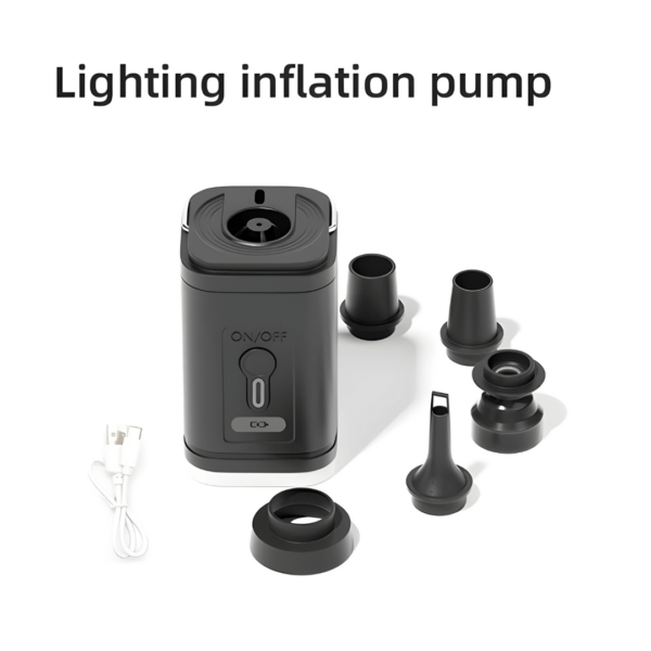 WoYoW®-Draadloze Elektrische Luchtpomp Draagbare Luchtcompressor-Pompen van Kussens Luchtmatrassen Zwembanden-Krachtig en Efficiënt-Lichtgewicht en Draagbaar-USB kabel van 30cm-LED licht-Veelzijdig en Praktisch-Kamperen Strand Thuis-Bol.com!