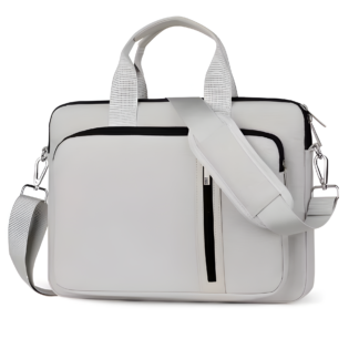 E-Shop4u® - Multifunctionele Laptoptas 15-16 inch - Schokbestendig - Zakelijk Ontwerp - Gebroken Wit - Hoogwaardig Polyester