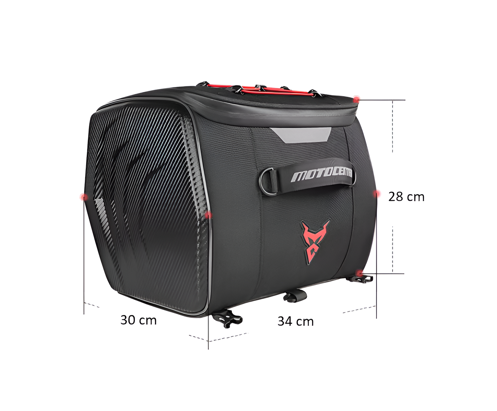 WoYoW® - Waterdichte Motorhelm Tas - 1200D Stof + EVA Composiet - Grijs - 25L Capaciteit + Reflecterende Strips - Image 4