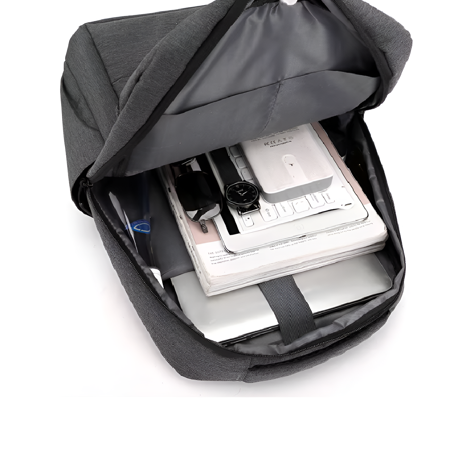 E-Shop4u® - Multifunctionele Laptoprugzak voor Heren - Nylon - 36-55 liter - Zwart - Geschikt voor laptops tot 15,6 inch - Image 9