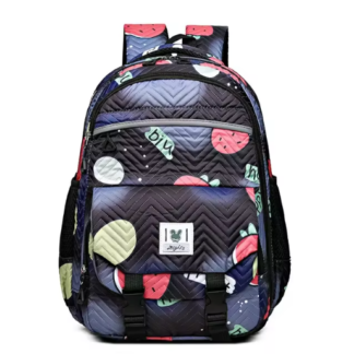 WoYoW®-Nieuwe Schattige Aardbei Rugzak-Hoogwaardig Nylon-Geschikt voor 16 inch laptops-Zwart-Duurzaam en Waterafstotend