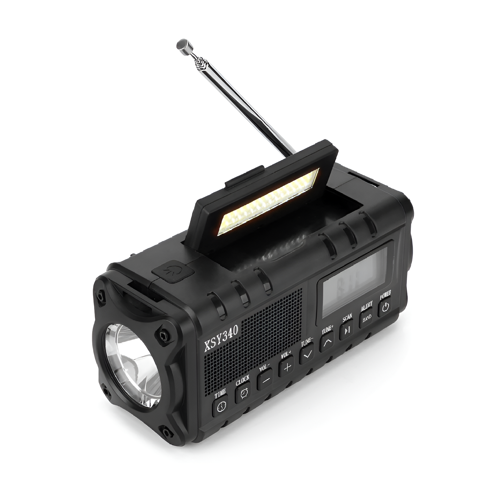 WoYoW®-10000mAh AM/FM/NOAA Weerradio met 2 Zonnepanelen - Draagbare Noodradio voor Outdoor Avonturen - Duurzame Energiebronnen - Handzwengel Oplaadbaar - Oranje - Image 6