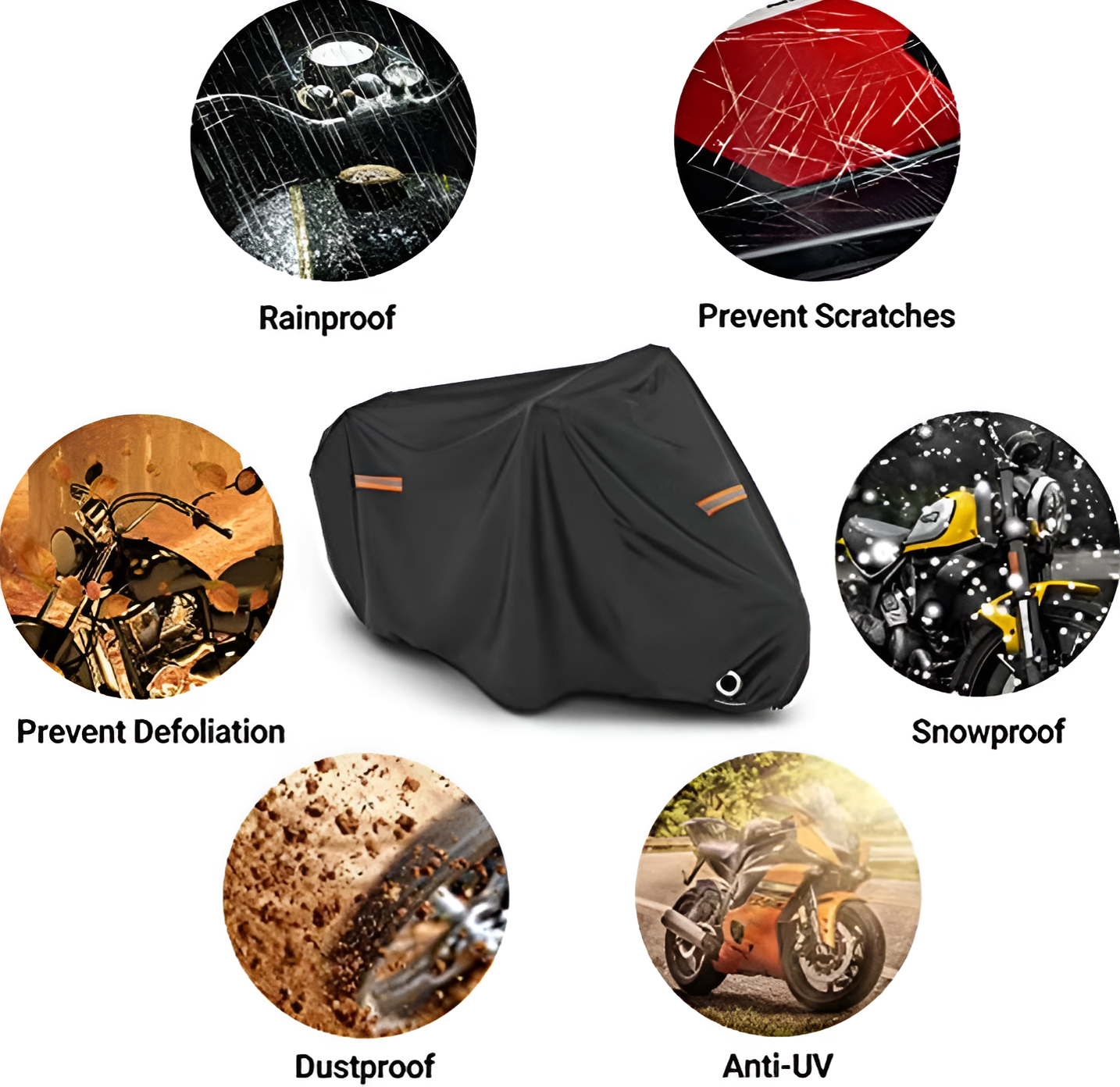WoYoW® - Motorfiets Dekhoes - Oxford Motorfiets Waterdichte Hoes - Waterdicht - Oxford Stof - Zwart - Maat XL 230x95x125cm - Image 2