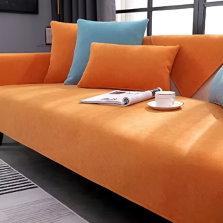 WoYoW® - Noorse  Sofahoes - Universeel - Anti-Slip - L-Vormige Bank Handdoek Beschermer Voor Woonkamer - Vier Seizoenen - Diverse Maten - Maat Q 110x210cm - Oranje