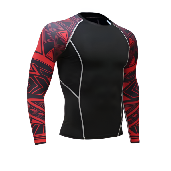 WoYoW® - Mannen Fleece Ski Thermisch T-shirt - Compressie - Winter Warm Kompres Lange Mouwen Top - Warmte - XL - Rood