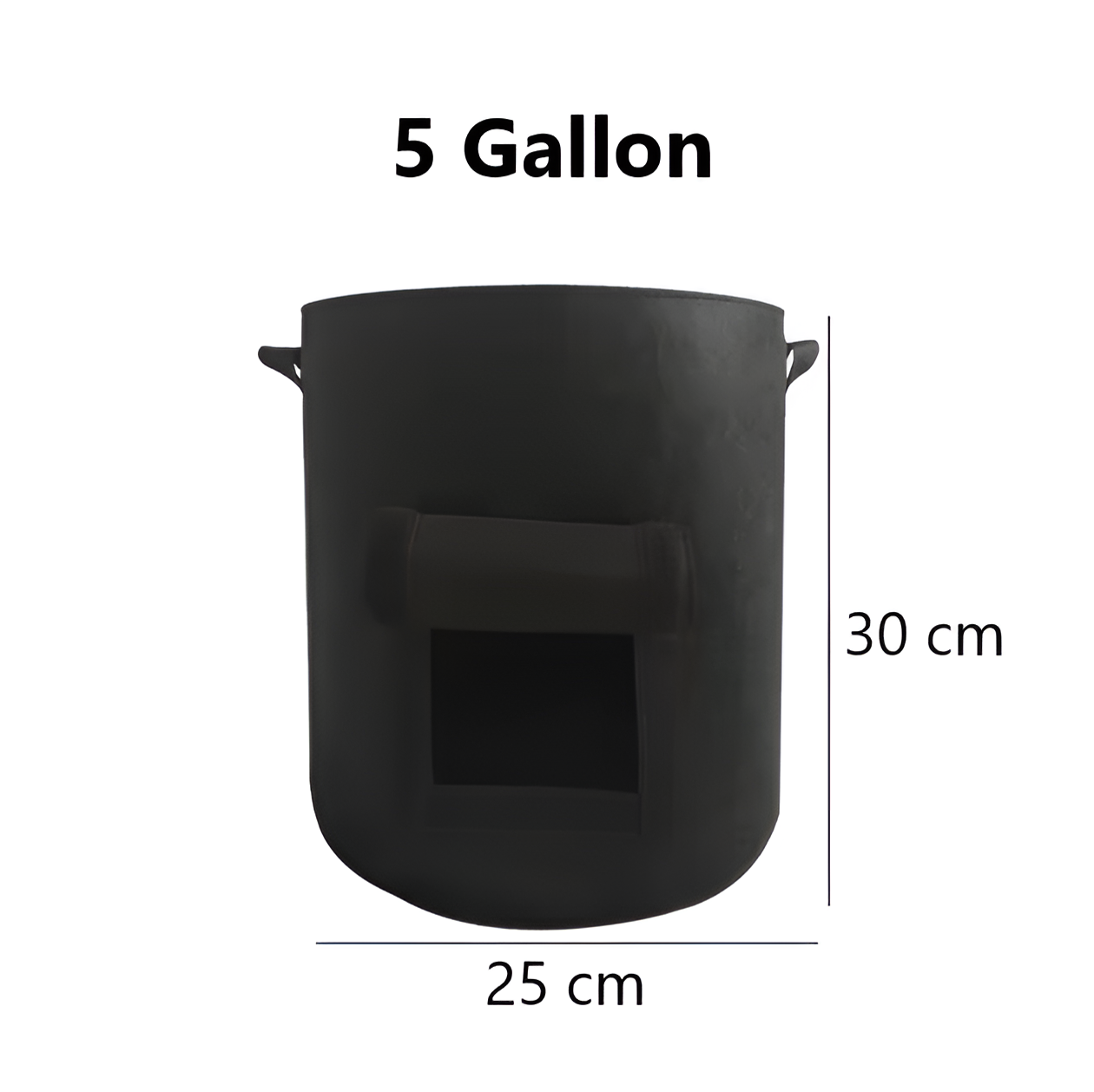 WoYoW® - 5 Gallon Vilt Plantzakken - 1 Stuks S - Ademend - Tweezijdig Oogstvenster - Groente & Aardappel - Tuin & Balkon - Zwart - Image 2