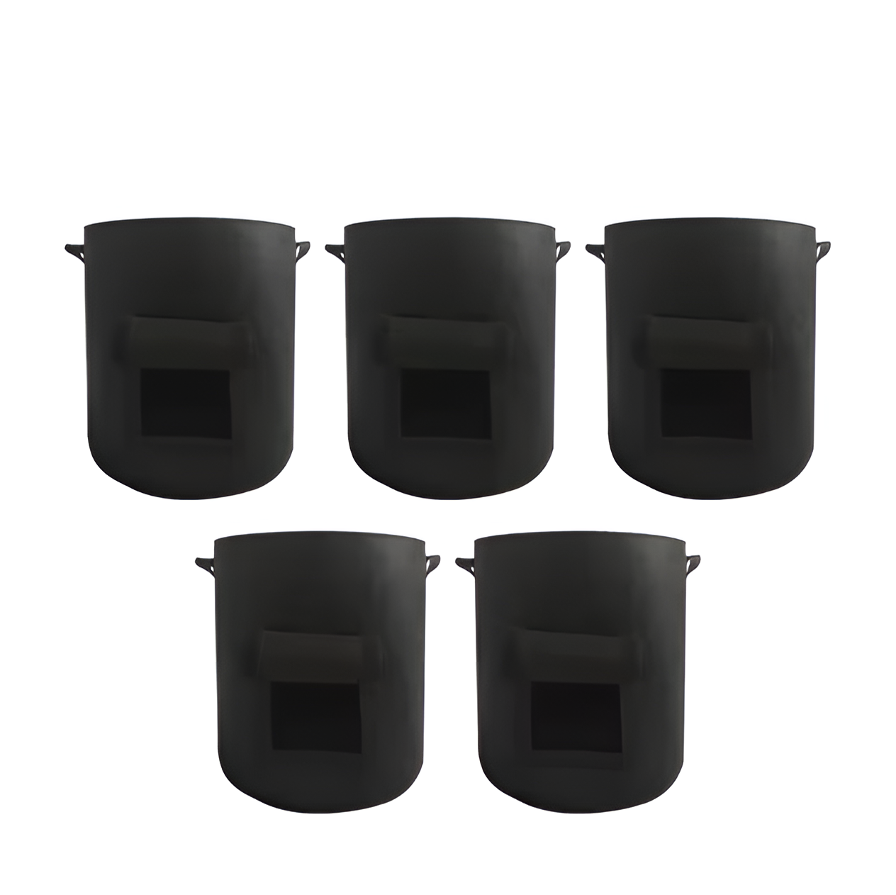 WoYoW® - 10 Gallon Vilt Plantzakken - 5 Stuks L - Ademend - Tweezijdig Oogstvenster - Groente & Aardappel - Tuin & Balkon - Zwart