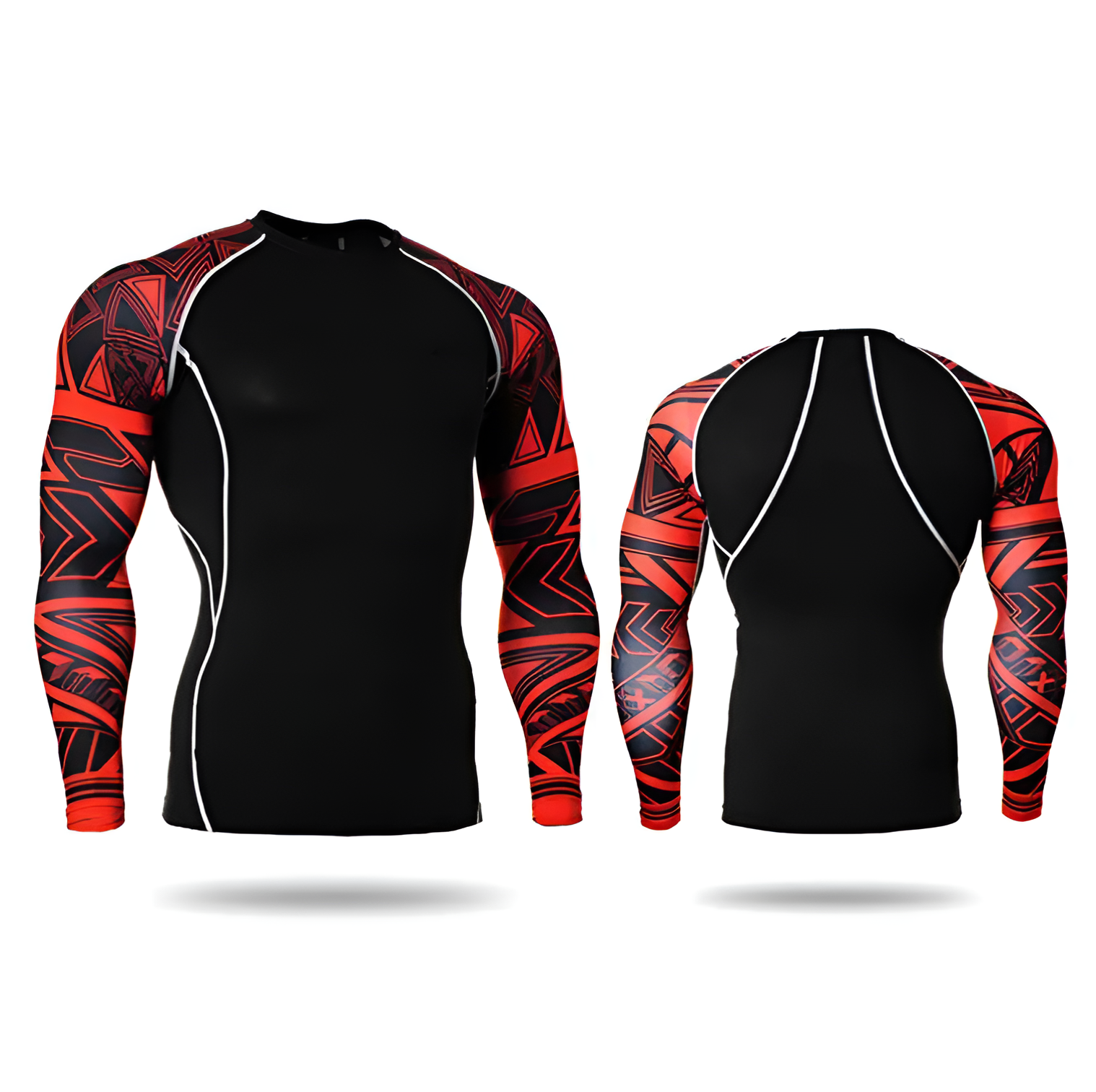 E-shop4u - 2x Fleece Thermisch Ondergoed T-shirt - Warmte & Compressie - Rood - XS - Image 6