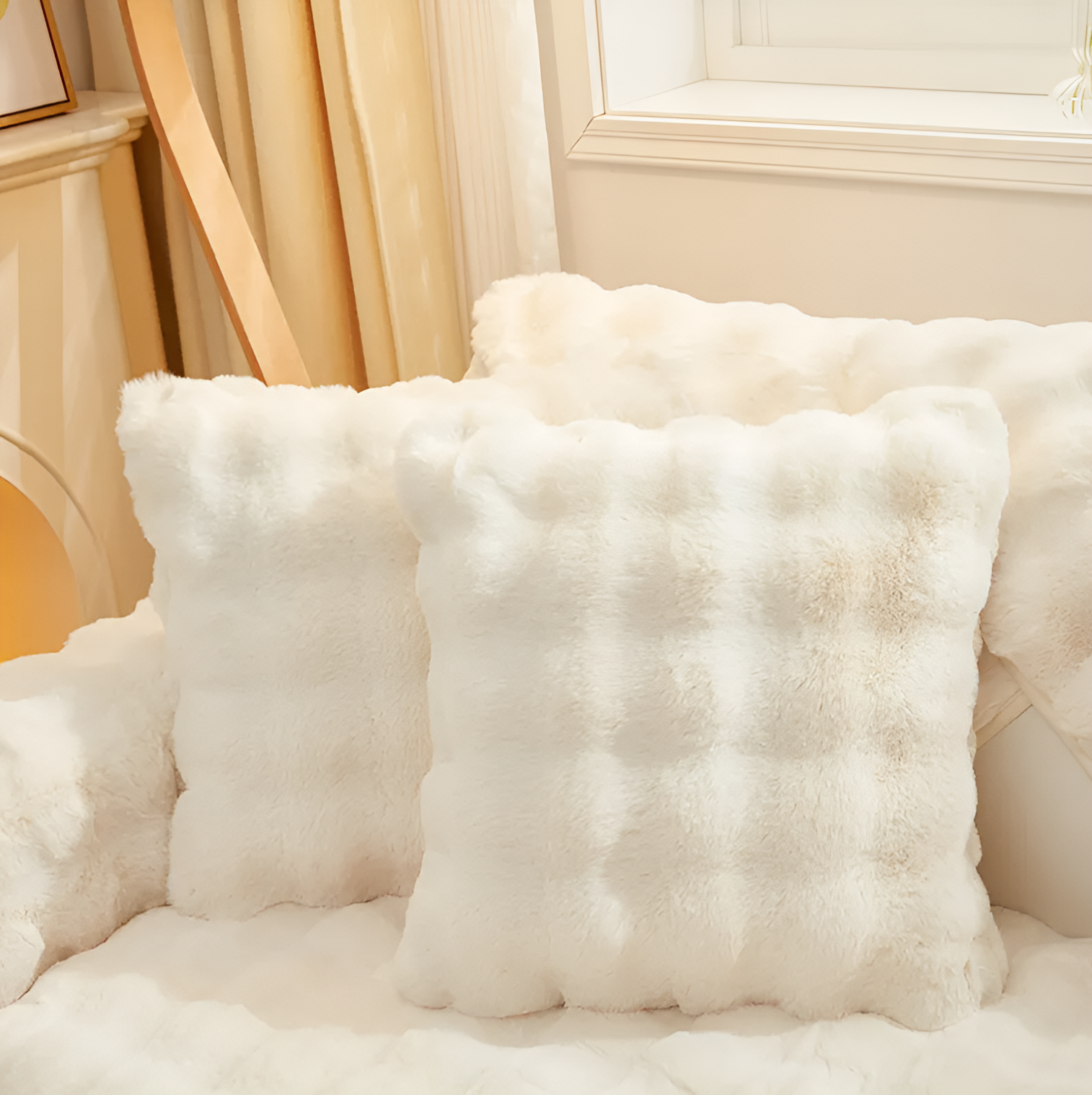 WoYoW® - Pluche Sofahoes Kunstbont Konijn - Pluche Sofa Sliphoes | Sofa Handdoek - Bank Kussen - Anti-Slip & Zacht - Machinewasbaar - Maat 90X240cm - Wit - Image 11