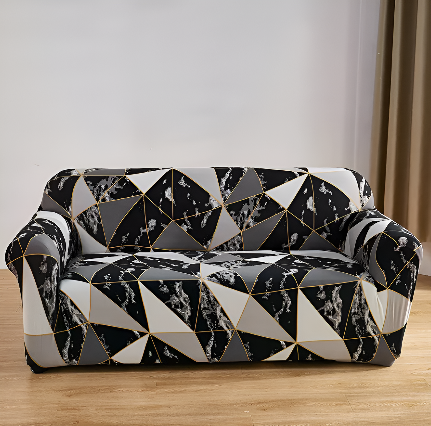 WoYoW® - Sofahoes Bloemenprint Elastisch - Antislip & Machinewasbaar - elastische bankhoes - anti-vuile spandex bankhoes - 1-Zits (90-140cm) - Zwart Wit - Image 6