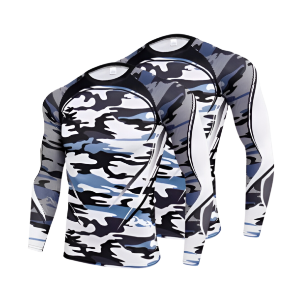 WoYoW® - 2x Mannen Compressie Sport T-Shirt - Winter Warm Kompres Thermisch Shirt - Warmte & Prestatie - Geel - XXXL
