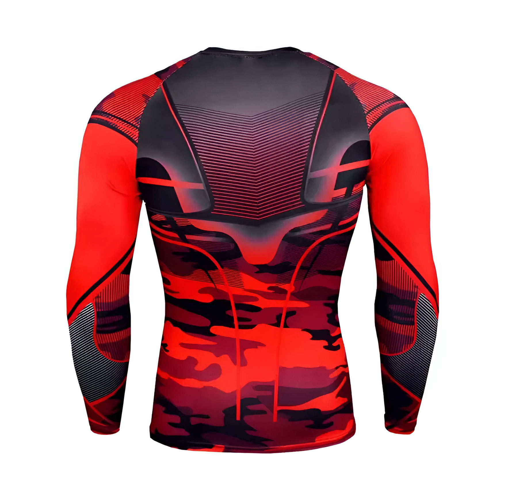WoYoW® - 2x Mannen Compressie Sport T-Shirt - Winter Warm Kompres Thermisch Shirt - Warmte & Prestatie - Rood Camouflage - XXXL - Image 3