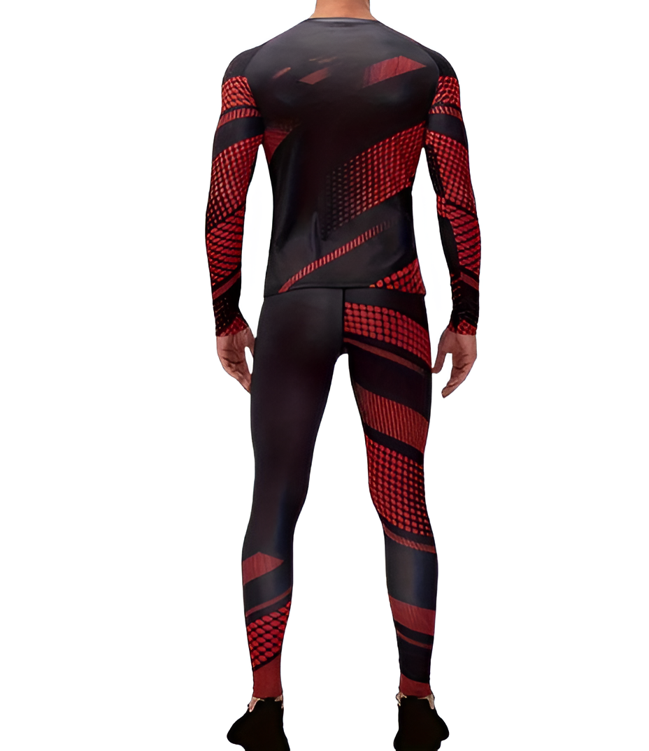 WoYoW® - Mannen Compressie Sport Thermisch Ondergoed - Winter Warm Kompres Lange - Onderbroek Shirt & Tops Bottom pak- Warmte & Prestatie - Rood - XL - Image 6