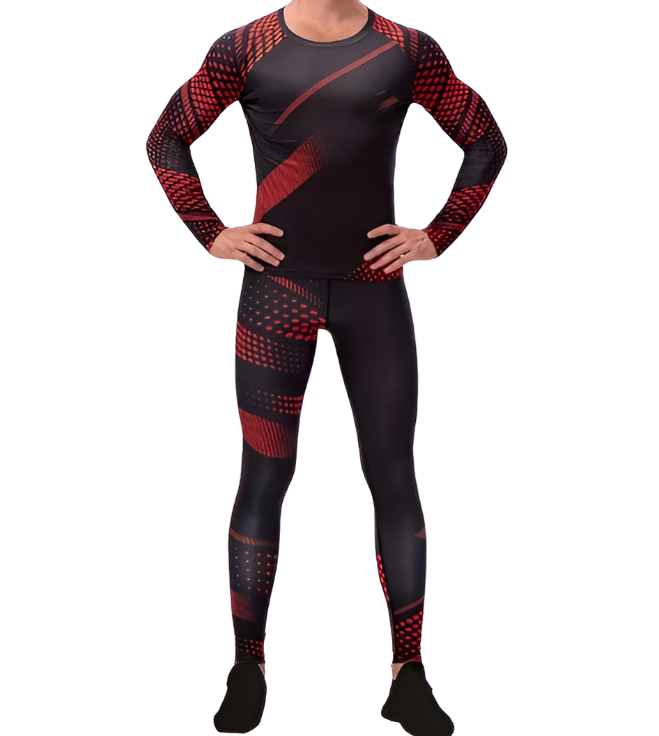 WoYoW® - Mannen Compressie Sport Thermisch Ondergoed - Winter Warm Kompres Lange - Onderbroek Shirt & Tops Bottom pak- Warmte & Prestatie - Rood - XL - Image 7
