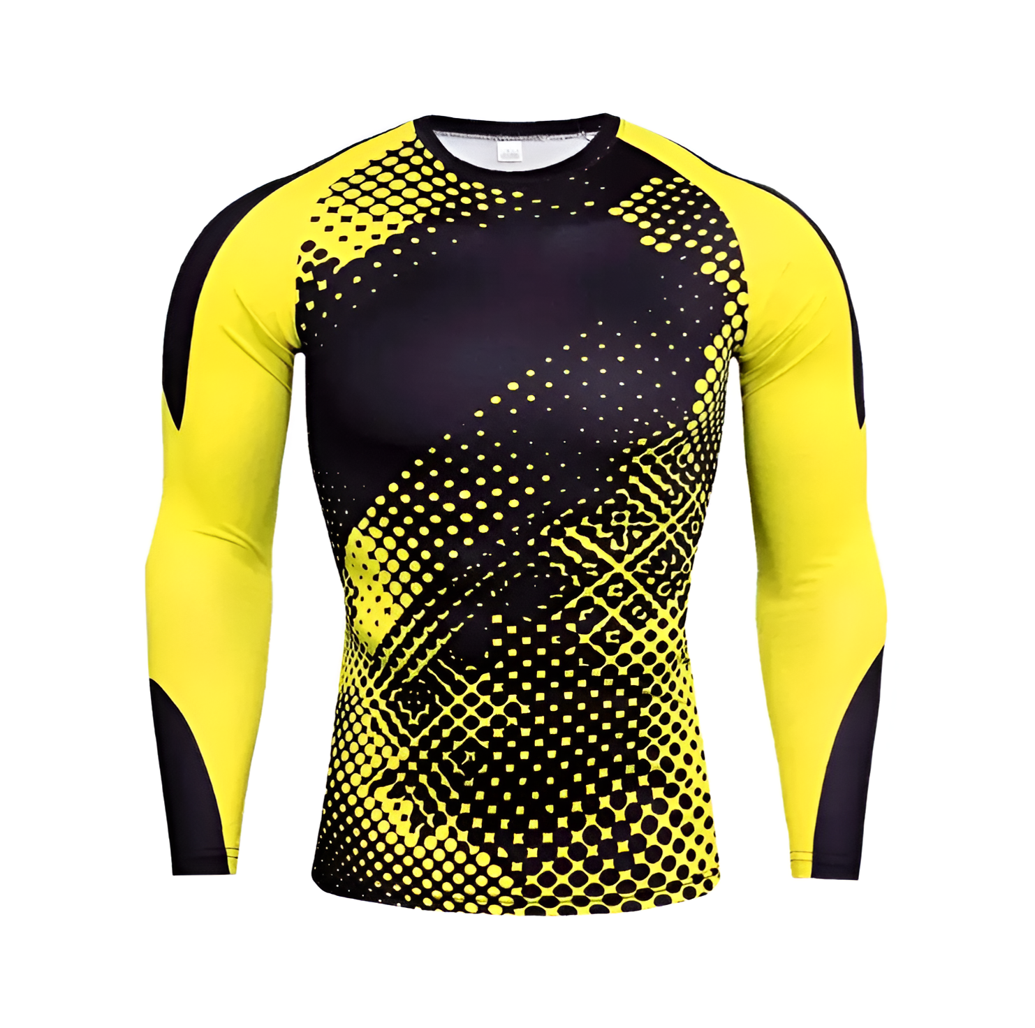 WoYoW® - Mannen Compressie Sport T-Shirt - Winter Warm Kompres Thermisch Shirt - Warmte & Prestatie - Geel - L - Image 3