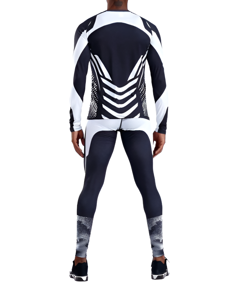 WoYoW® - Mannen Compressie Sport Thermisch Ondergoed - Winter Warm Kompres Lange - Onderbroek Shirt & Tops Bottom pak- Warmte & Prestatie - Wit - XXXL - Image 6
