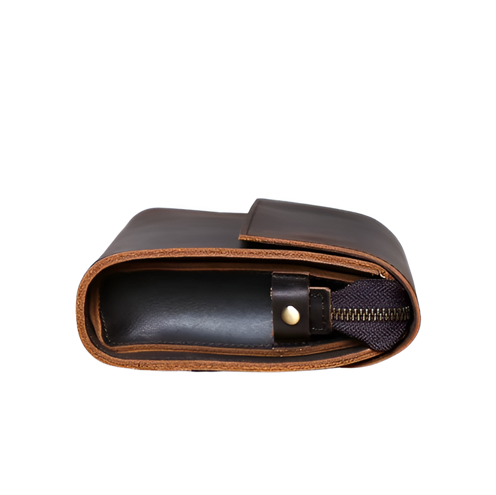 WoYoW® - Vintage Heren Clutch - Echt Gek paard Leder - Telefoon Tas - Stijlvol & Praktisch - Donkerbruin - Image 10