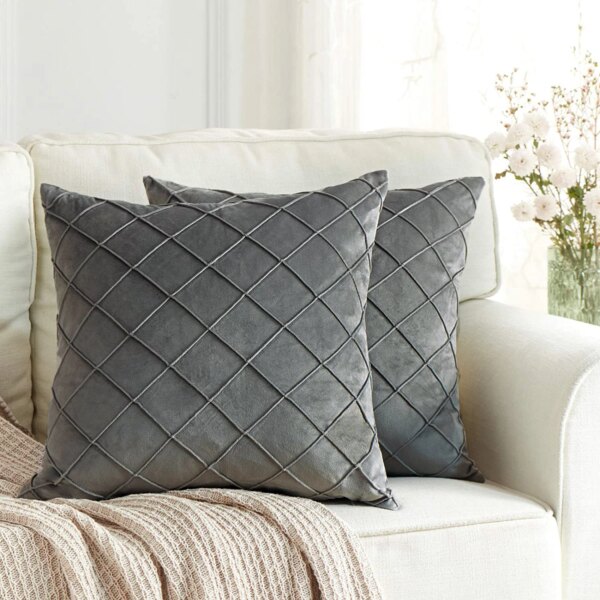 Donkergrijs Fluwelen Kussenhoezen Geruite Kussenslopen 30x50 cm 45x45 cm 50x50 cm Nordic Home Decor Kussens Cover voor Sofa Kussens - AliExpress