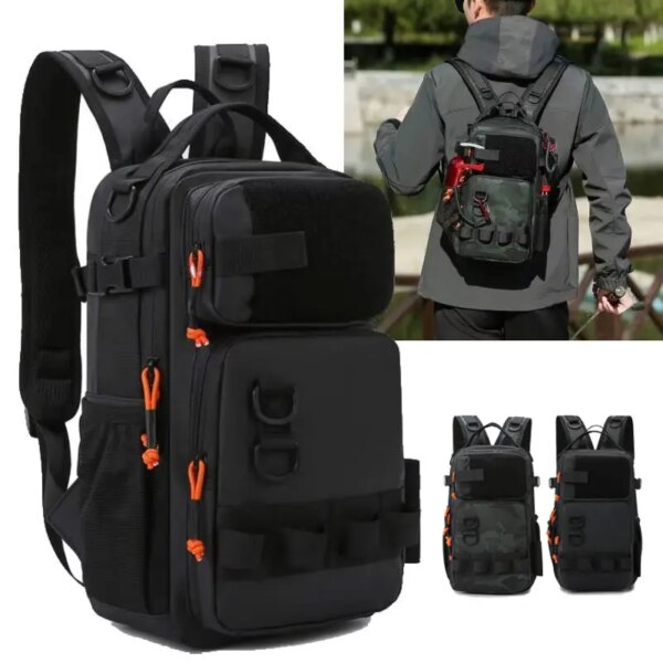 Vissen Lokken Rugzak met Hengelhouders Borsttas Molle Multifunctionele Outdoor Wandelen Schouder Camping Klimrugzak Herentas - AliExpress 18