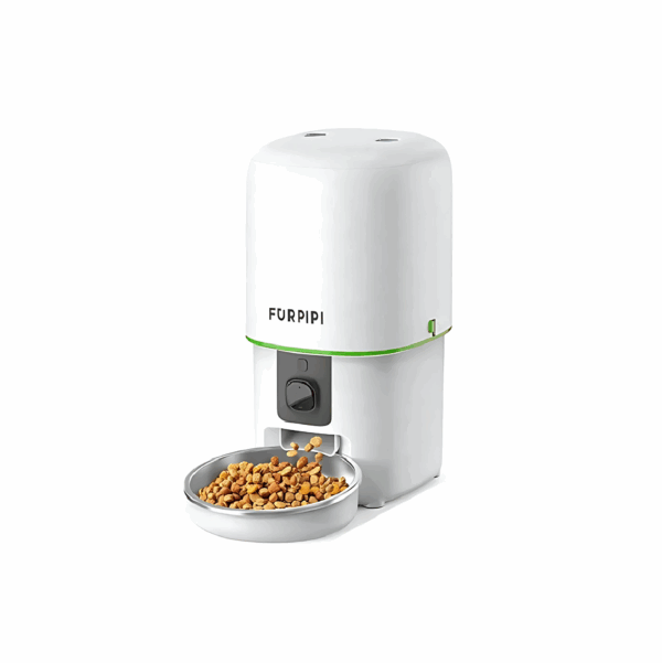 CarryQuest® 4L Automatische Voerautomaat – 1500 g slimme kattenvoerdispenser – Roestvrijstaal/kunststof – 1080P camera met nachtzicht – 5 GHz en 2,4 GHz Wi‑Fi Tuya‑app – Wit