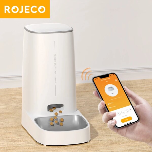 ROJECO Automatische Kat Feeder Huisdier Smart WiFi Kattenvoer Kibble Dispenser Afstandsbediening Auto Feeder Voor Kat Hond Droog Voedsel Accessoires - AliExpress 15